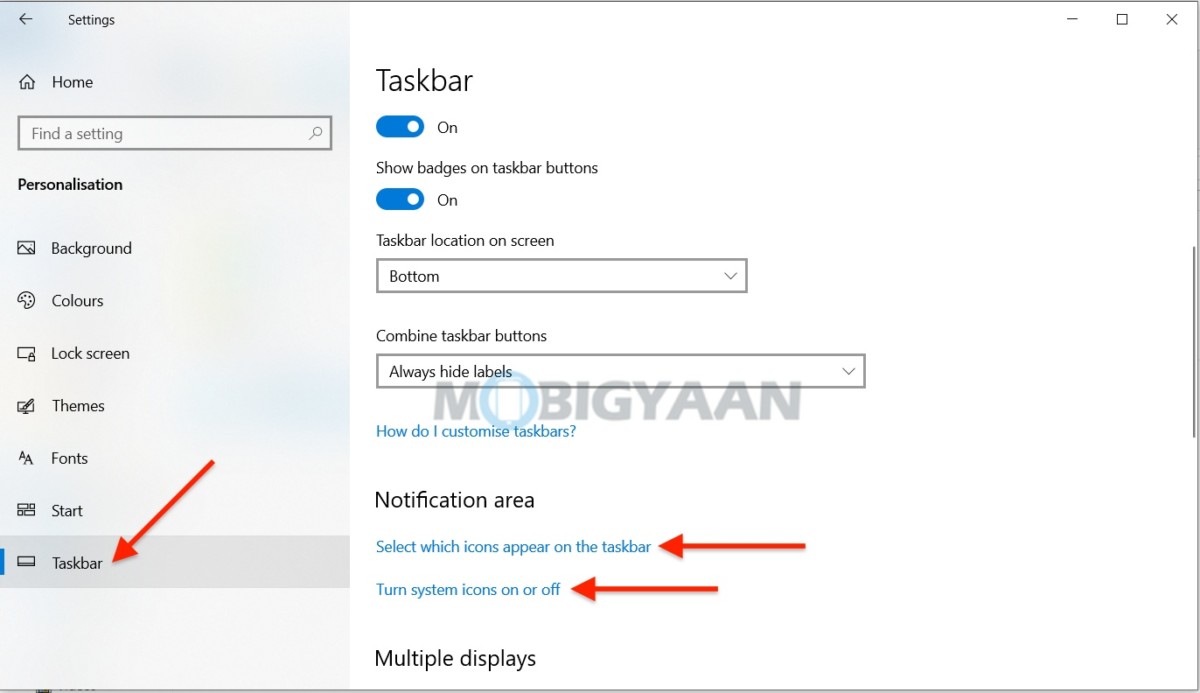 How to remove taskbar icons in the system tray Windows 10