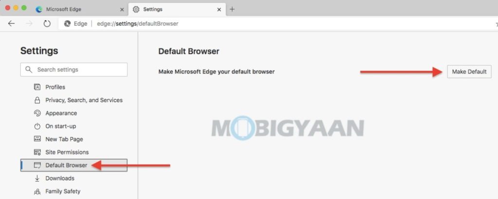 How to set Microsoft Edge as a default browser Windows Mac