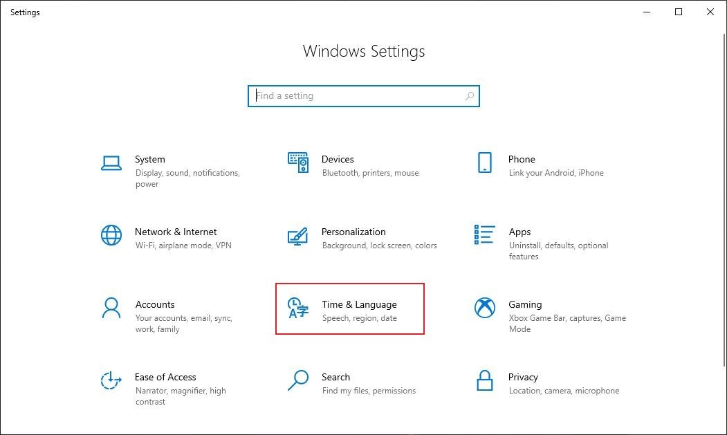 Windows 10 Language Change 1