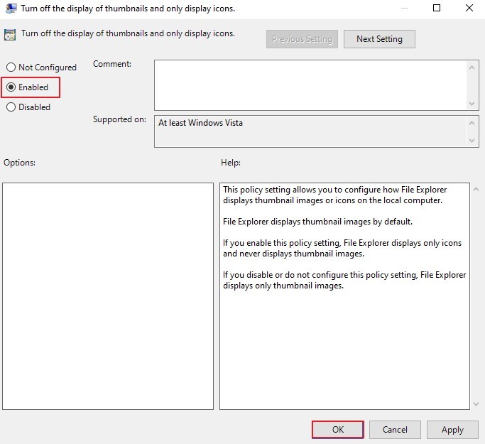 disable file thumbnails group policy 2