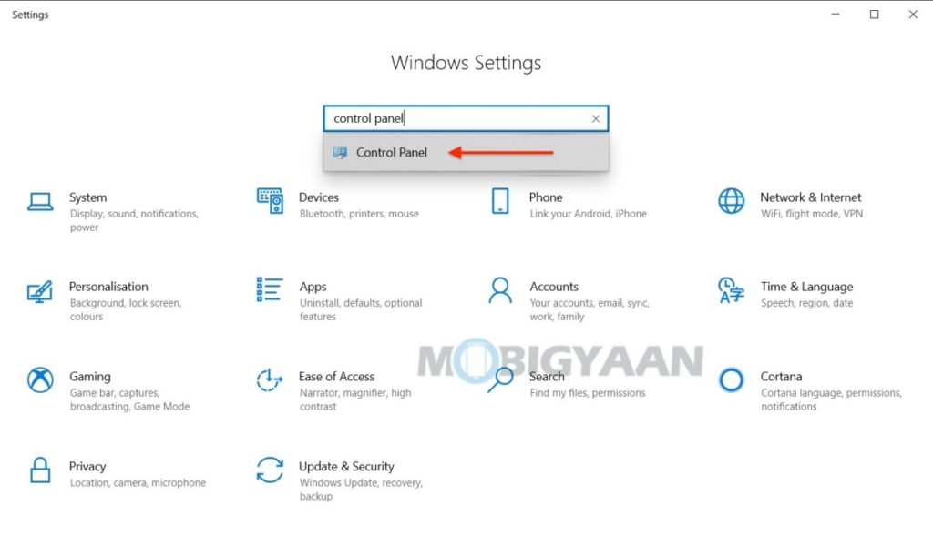 5 ways to open Control Panel on Windows 10 3