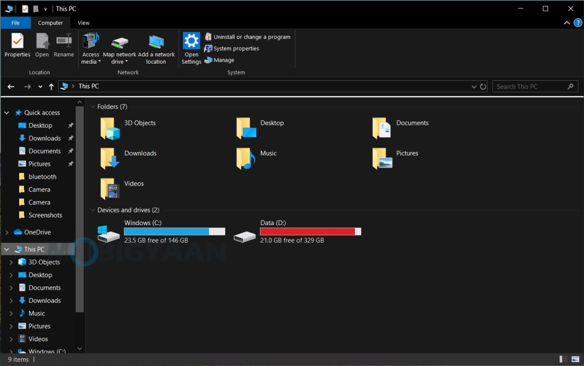 Dark Mode Windows 10 File Explorer 1