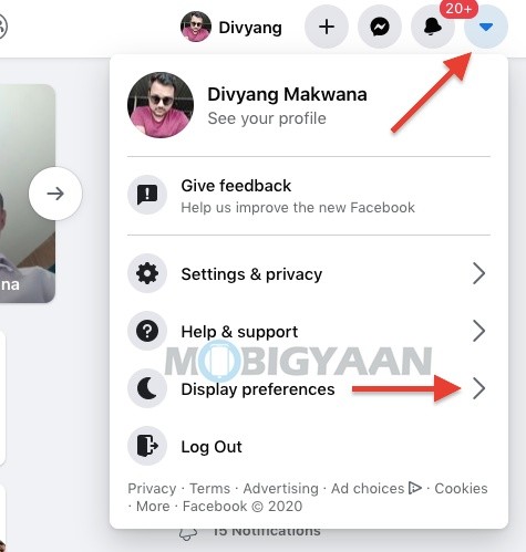 Facebook dark mode 2