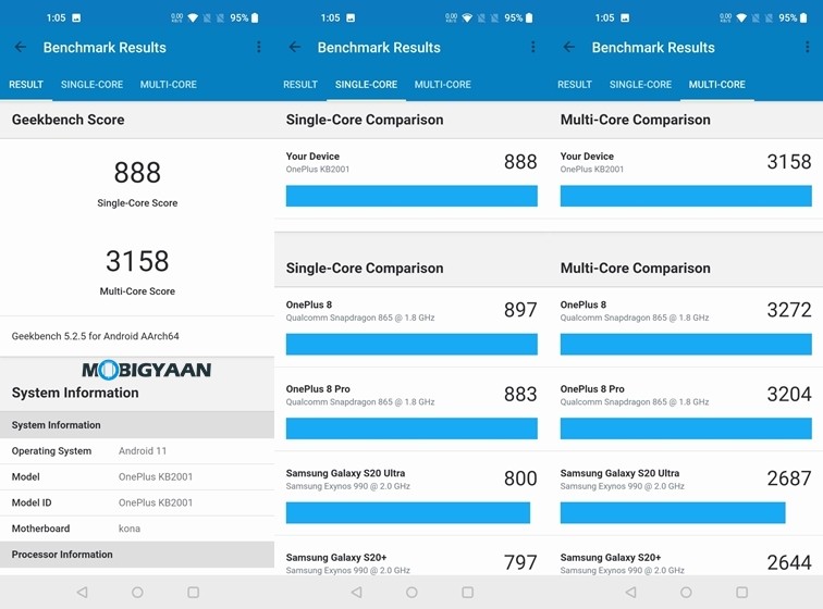 Geekbench 5 OnePlus 8T