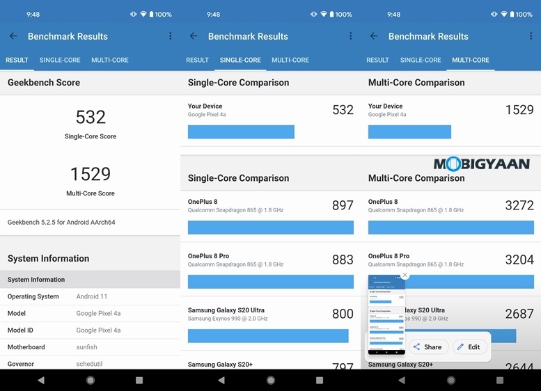 Google Pixel 4a Review 21 Geekbench 5
