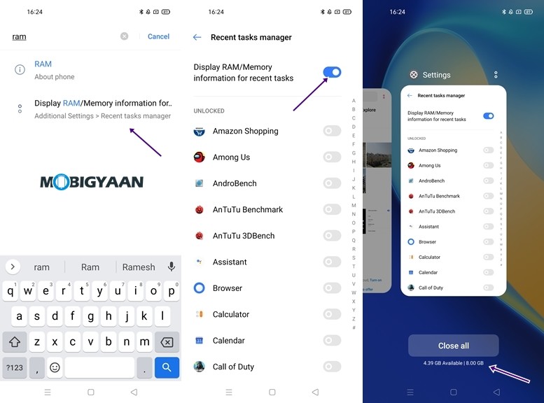 Realme UI RAM Usage