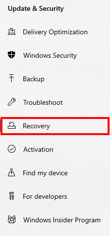 Rollback Windows 10 2