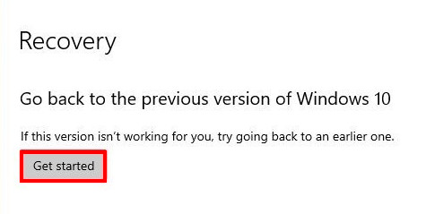 Rollback Windows 10 3