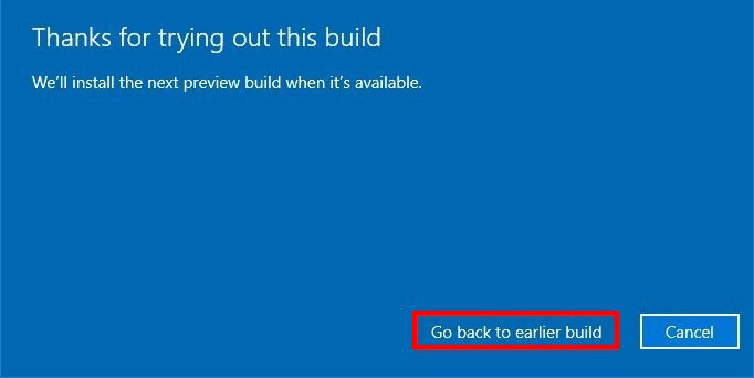 Rollback Windows 10 5