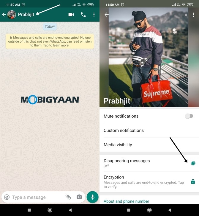 WhatsApp Disappearing Message 1