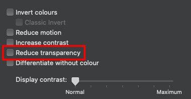 disable transparent menu mac 4