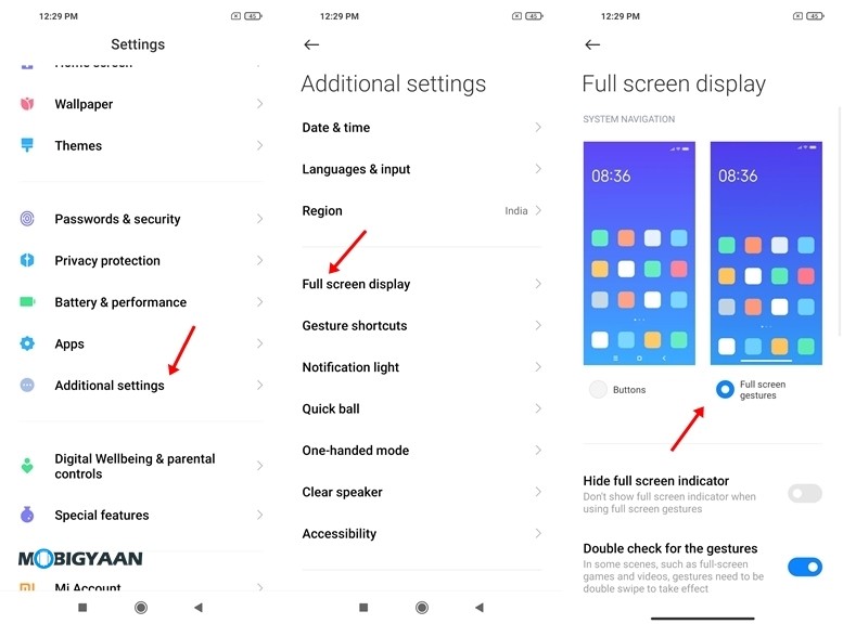 Full Screen Gesture MIUI 12