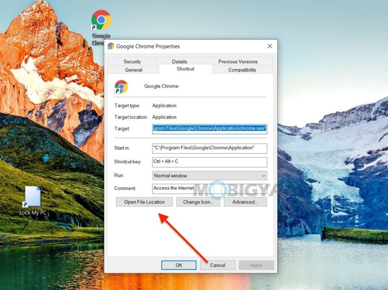How to locate to EXE file of a program in Windows 10