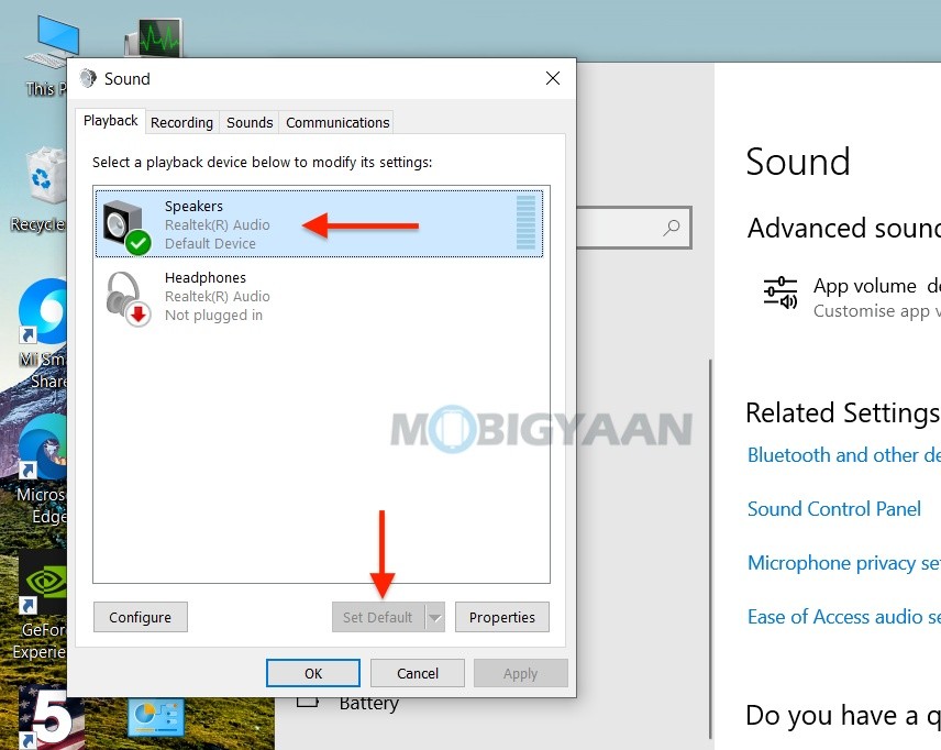 How to set Speakers as default audio device on Windows 10 1