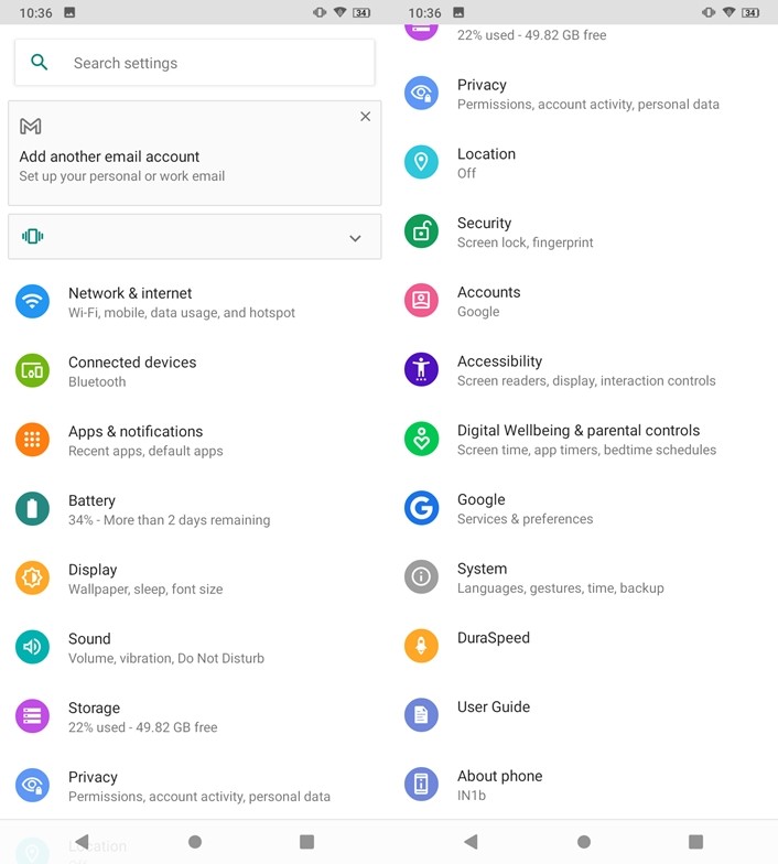 Settings Micromax 1B