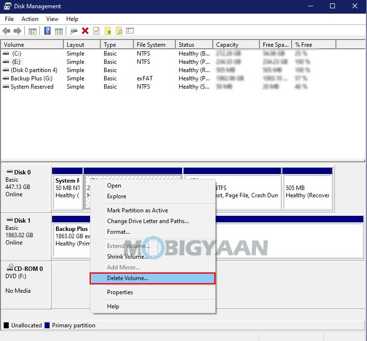 Windows 10 Disk Partition