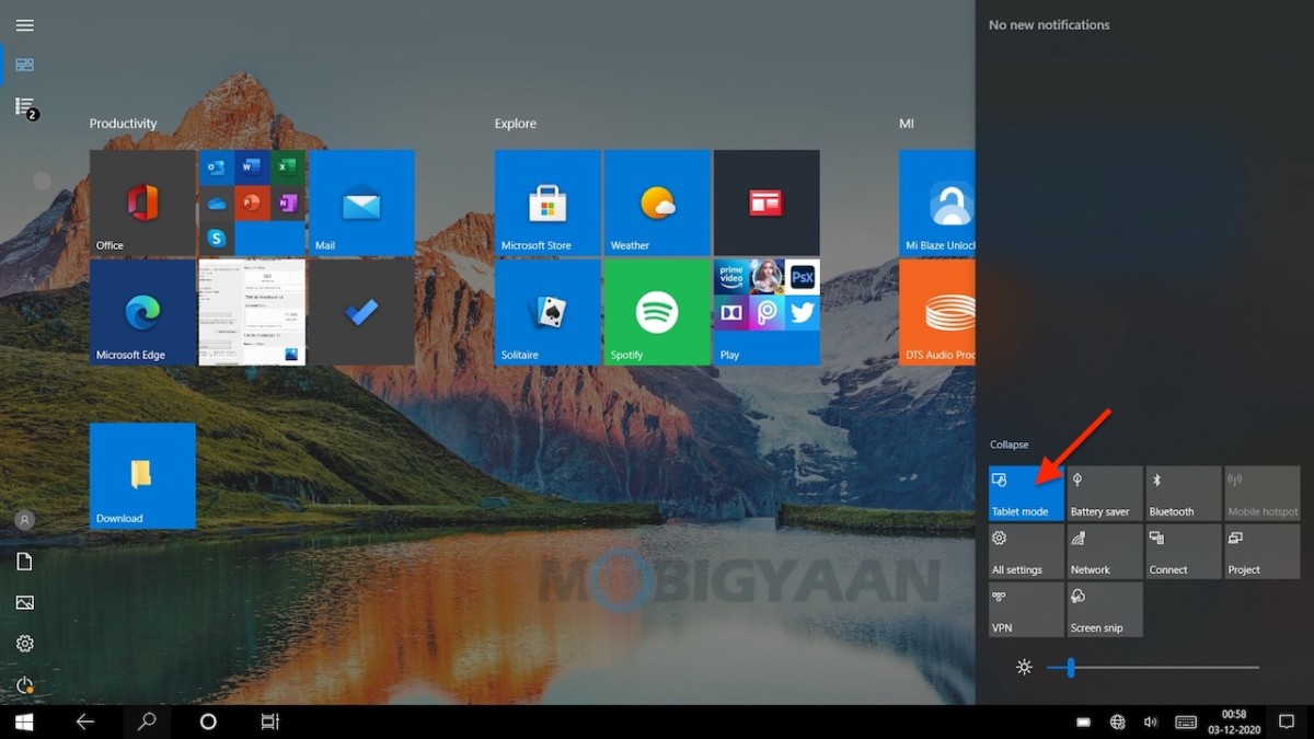 windows 10 tablet mode 2 1