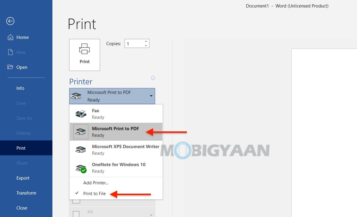 how to change default printer in mnac