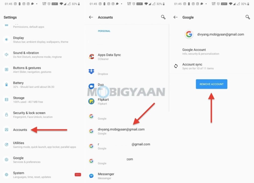 How to remove a Google account from Android or iOS device