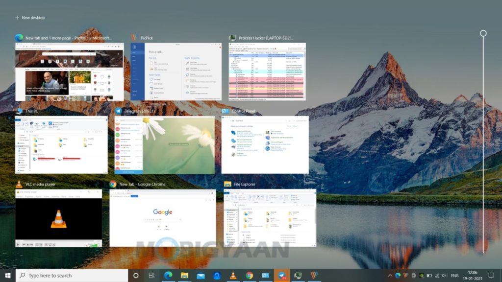 How to view thumbnails of all open windows in one place Windows 10