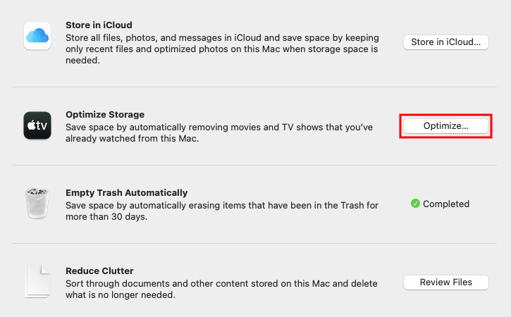 Mac Optimize Storage 3