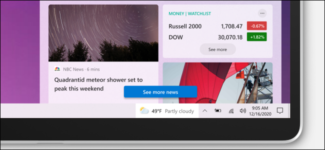 windows 10 news taskbar