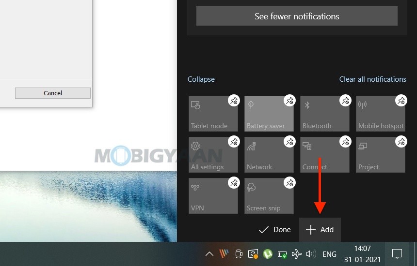 How to add brightness slider in Notification Center Windows 10 4