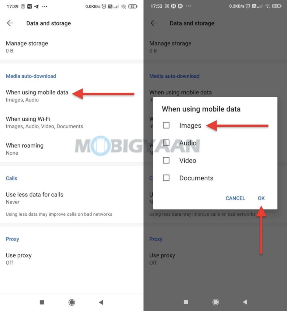 How to disable media auto download in Signal for mobile