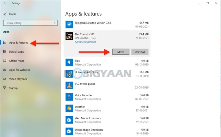 How to move installed apps to another drive in Windows 10