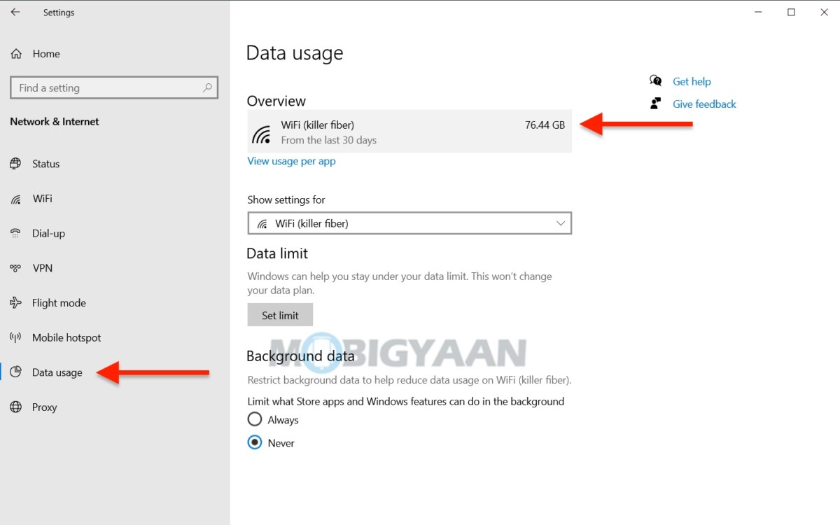 How to view network data usage on your Windows 10 PC