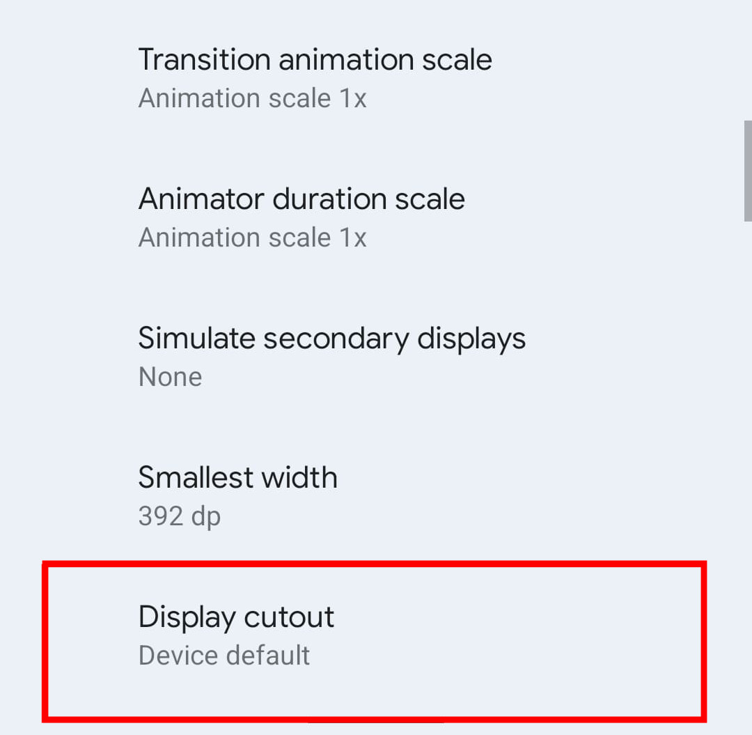 Android 12 Pixel Notch Hide 2