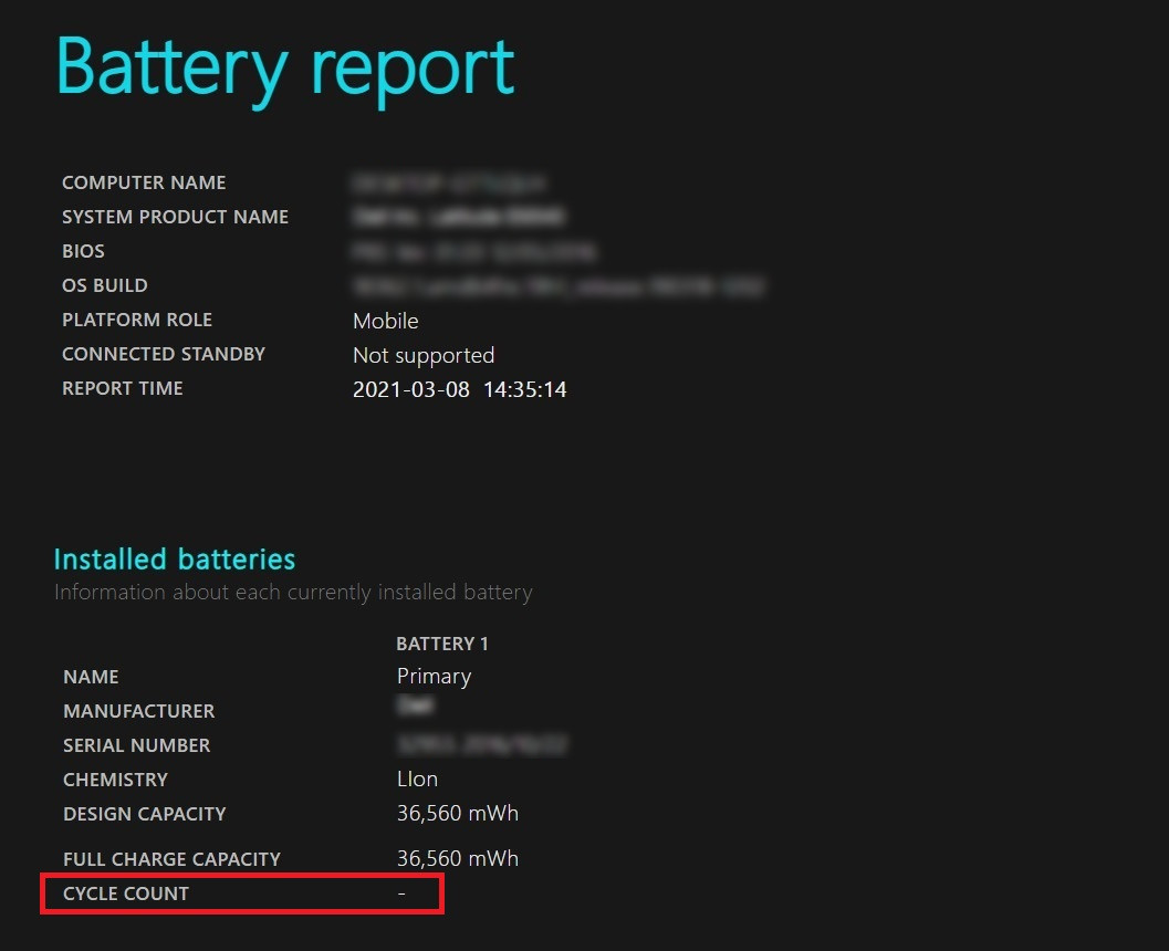 Onverschilligheid zijde Vervallen How to check Battery Cycle Count on Windows 10 laptop