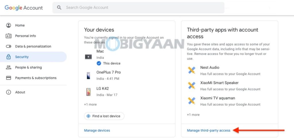 remove apps from google account