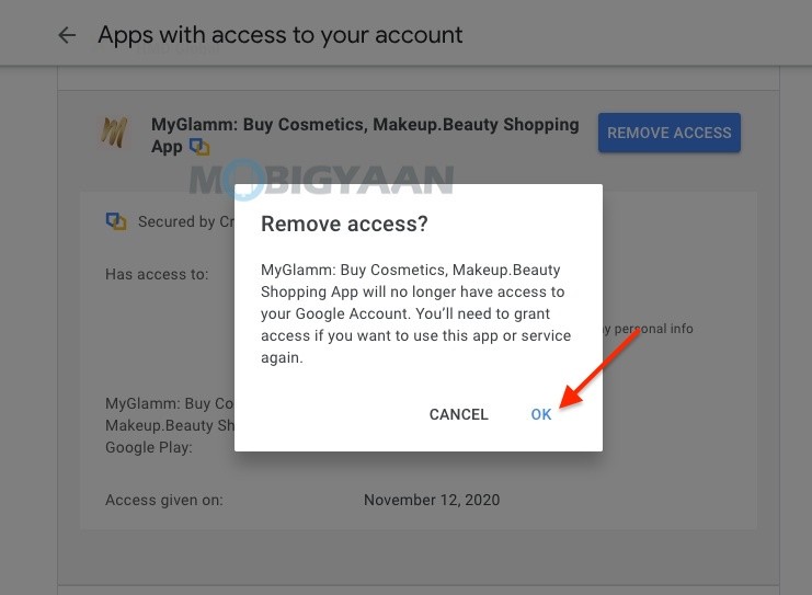 remove apps from google account