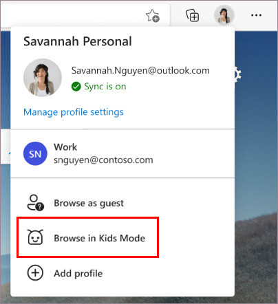 MS Edge Kids Mode 3