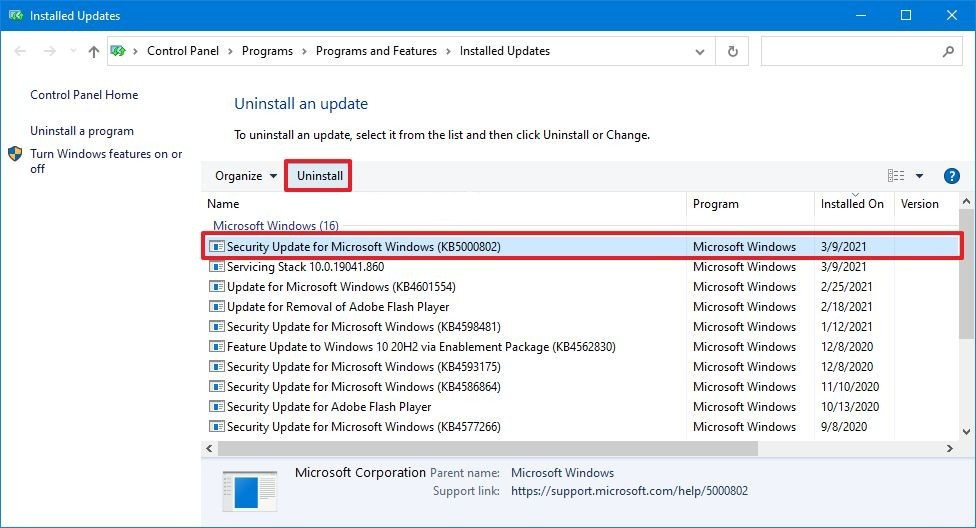 Remove Win 10 Update 3