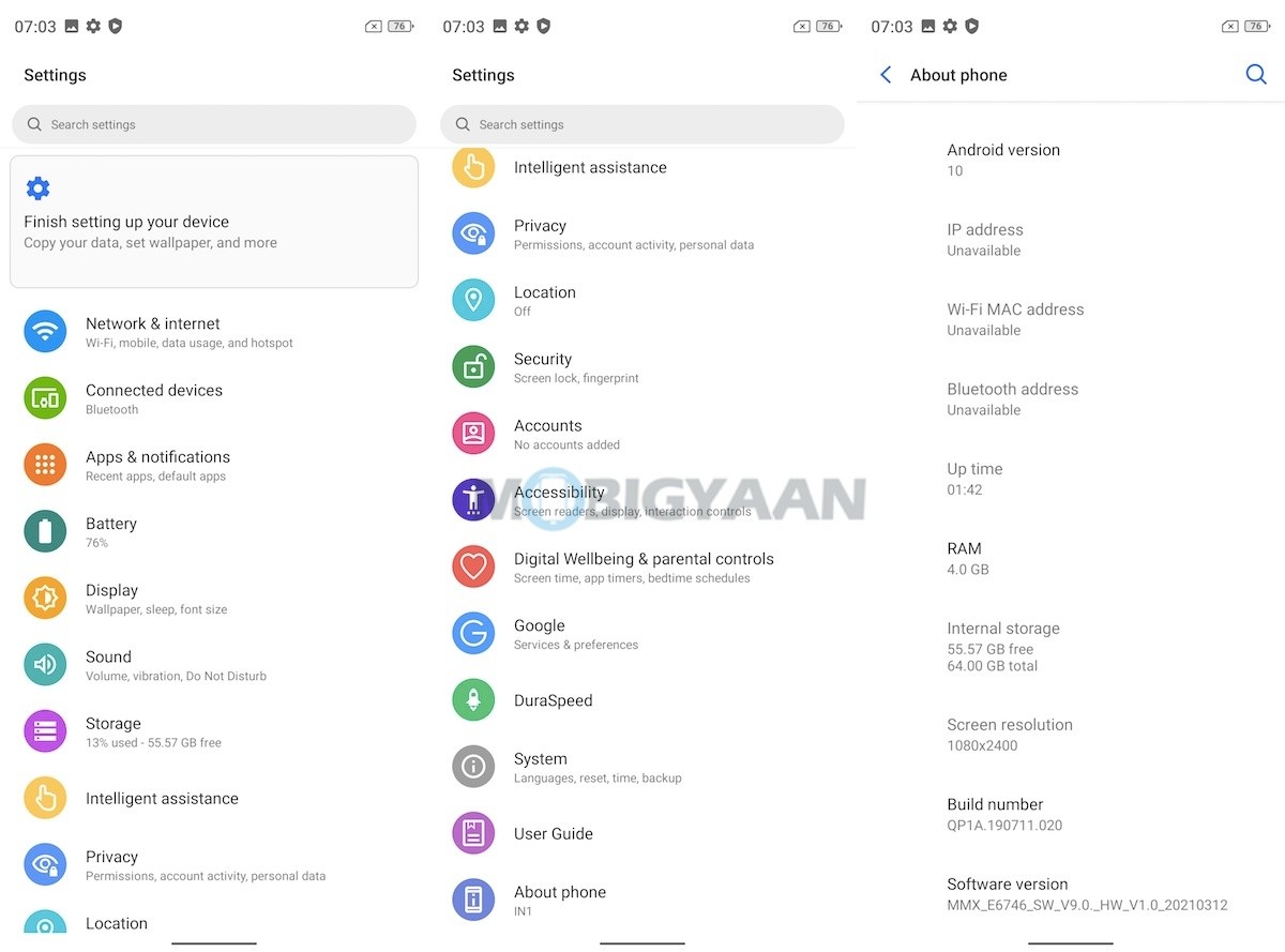 Micromax IN 1 Review Android 10 Software Interface Benchmarks 2
