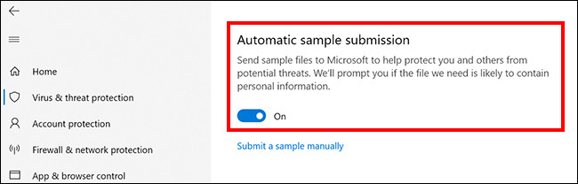 Windows Security Stop Sample Submission