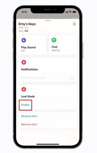 How to enable Lost mode for Apple AirTag