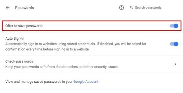 Google Chrome Generate Password