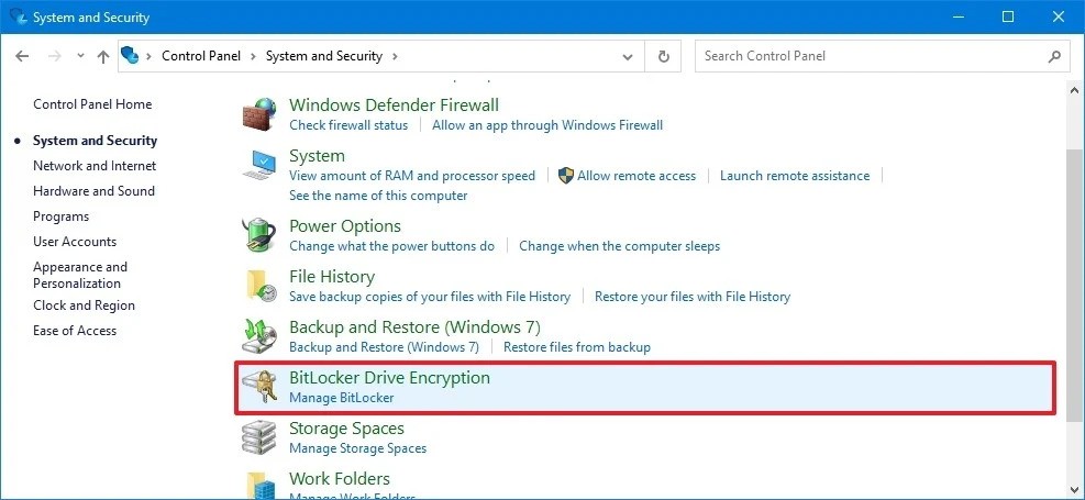 Disable BitLocker 1