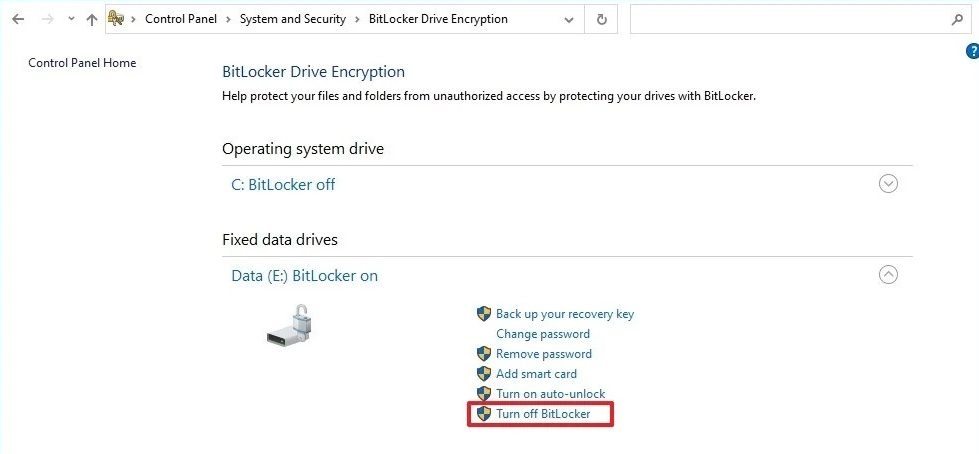 Disable BitLocker 2 e1621268660625