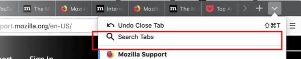 Mozilla Firefox Tab Search