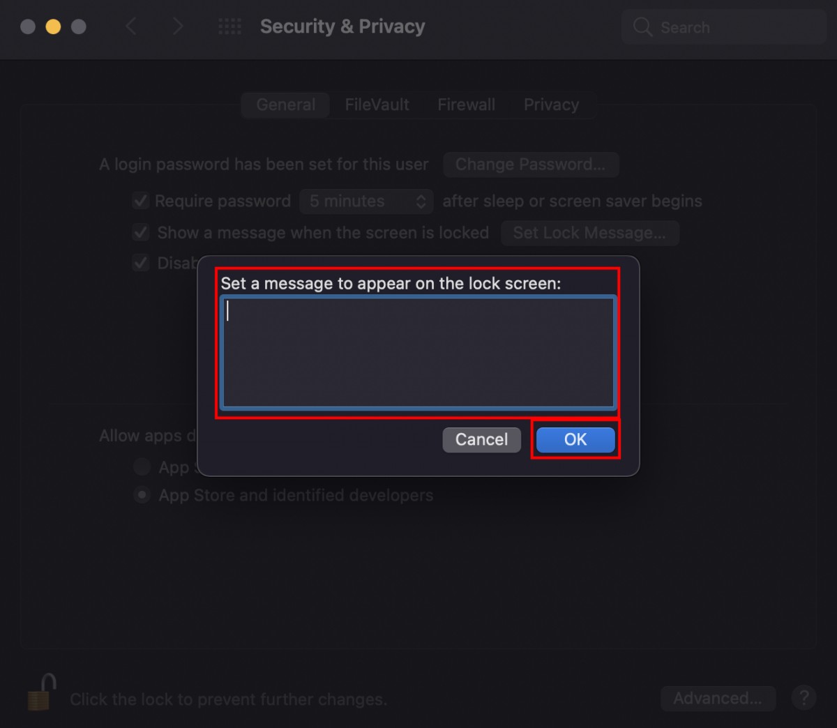 macOS Lock Screen Custom Message