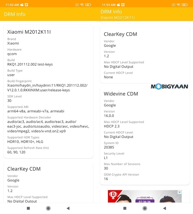 Mi 11X Pro Review 19 Widevine L1