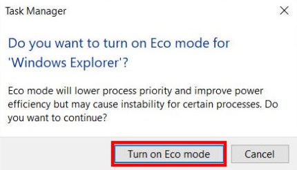 Eco Mode in Windows 10