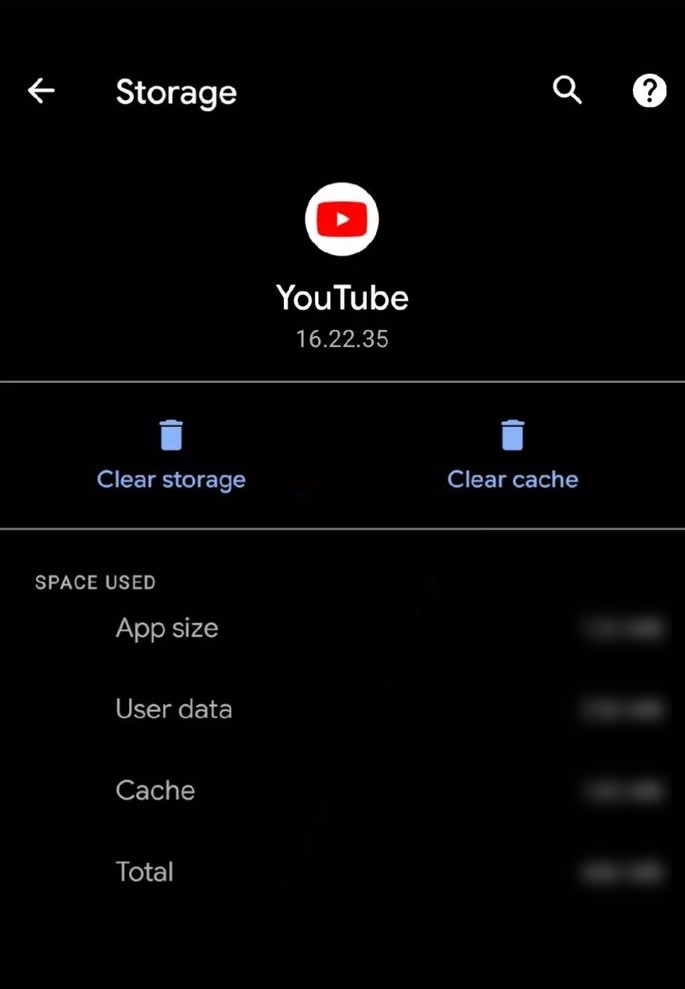 Youtube Clear App Cache