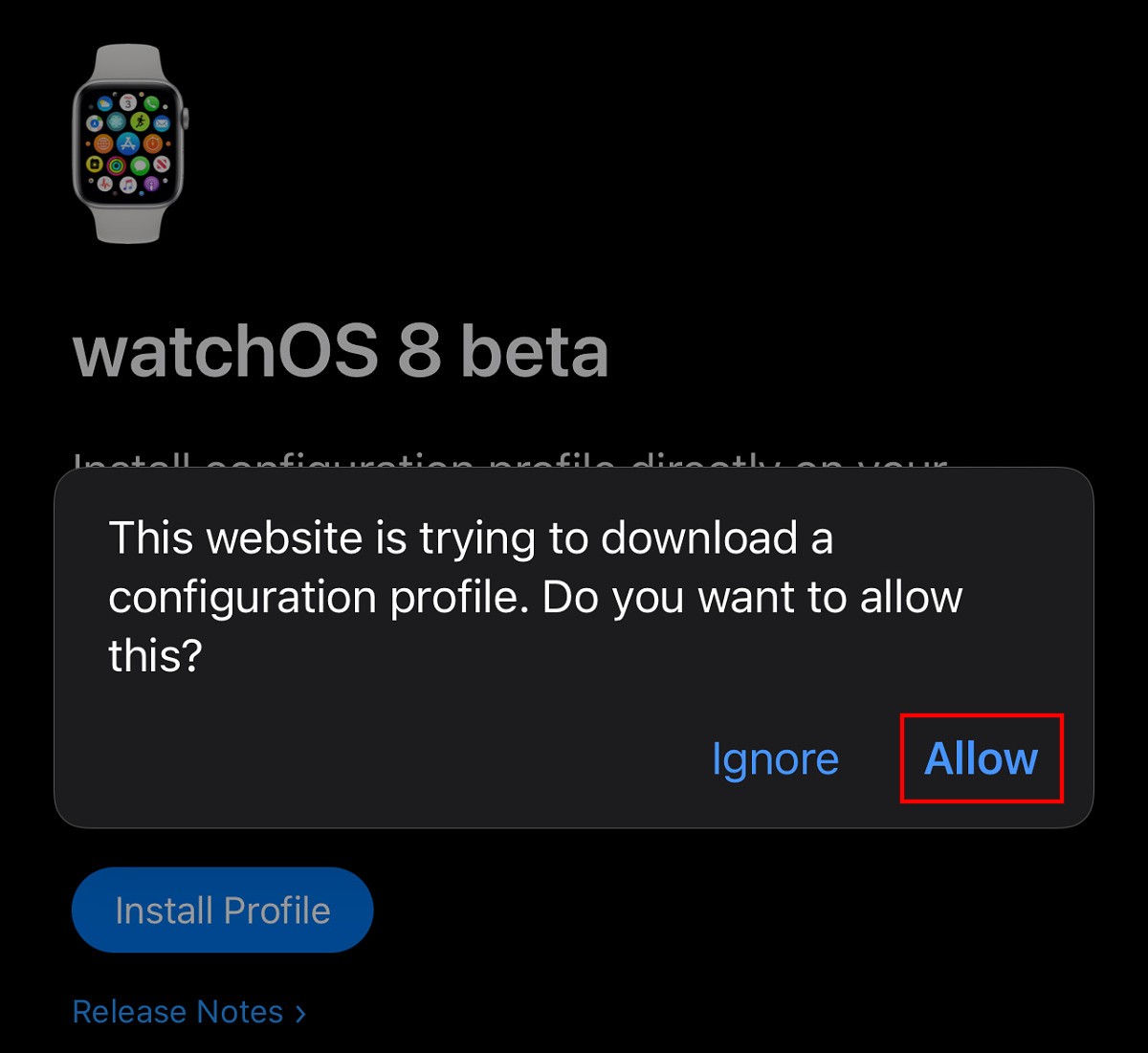 Install watchOS8 Beta 2