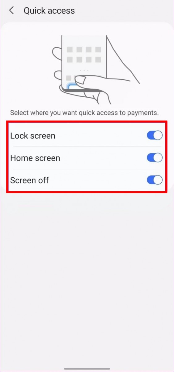 Samsung Pay Quick Access Disable 2