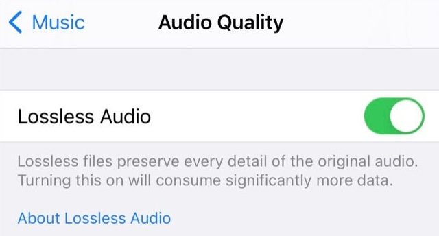 Apple iPhone Lossless Audio